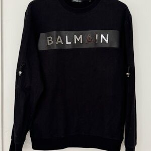 Balmain Black Logo Crewneck Sweater